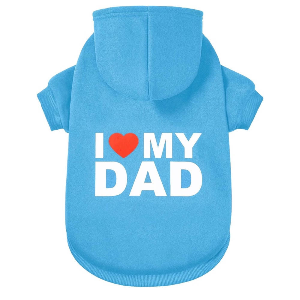 I Love My Dad Blue Dog Hoodie